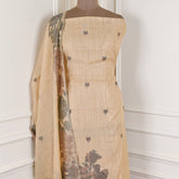 Jamdani Cotton Beige Unstitched Suit